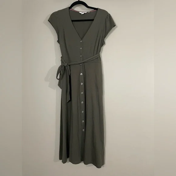 Boden | Dresses | Boden Frances Jersey Midi Button Down Dress Sz 4p |  Poshmark